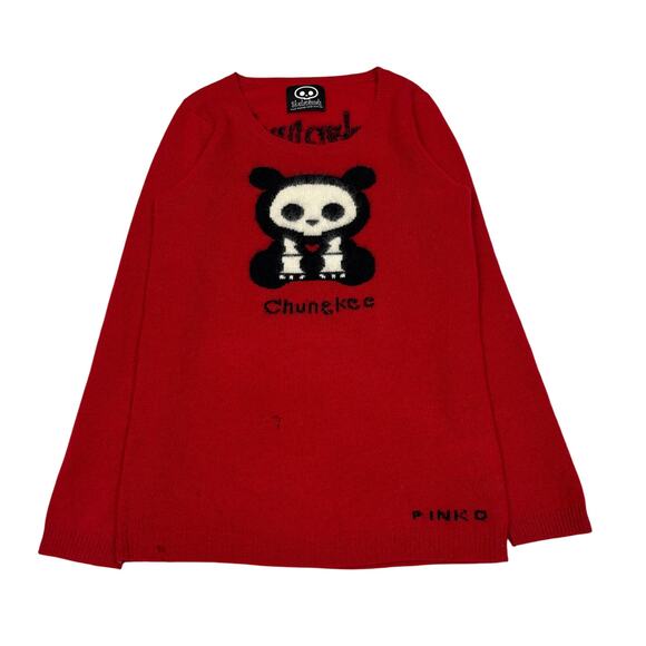 Skelanimals Cashmere Angora ChungKee Panda Sweater Women's M Grunge Goth - Picture 1 of 15